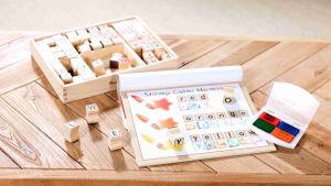 Melissa & Doug Deluxe Letters Uppercase Lowercase Numbers Wooden Stamp Pad Set ABCs 123s Activity Books Montessori Toys