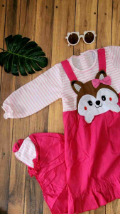 Two Mix Baju Muslim Anak Perempuan 1 - 2 Tahun Gratis Kerudung Katun Premium dj905