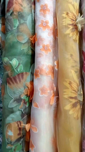 kain/bahan organza bunga 3D/kain dress