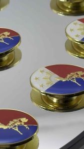 🇵🇭 The WATAWAT NG PILIPINAS PIN-S1 with Magnetic Lock w/ Flag and Philippine Archipelago in one size 2.54 cm x 1.8 cm  🇵🇭 🇵🇭 The FLAG OF THE PHILIPPINES PIN
