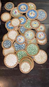 แผ่นรองกันร้อน รองก้นหม้อ กะทะ ชุดจาน ชามช้อน แก้วกาแฟ ฝังมูก ของแท้ ทั้งต้น มี 20 สี และ 6 ประเภท เพื่อเลือก