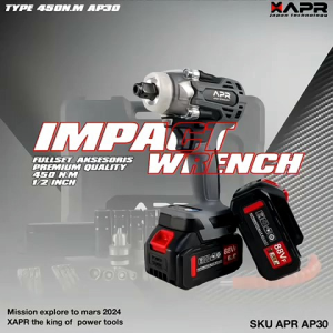 APR impact wrench type ap29+ 550nm 2baterai 88v standart fullset accecoris