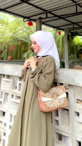 GAMIS ABAYA ELSIRA MEWAH JUMBO LENGAN PANJANG BAHAN CRINKLE PREMIUM GAMIS LEBARAN 2024 TERBARU