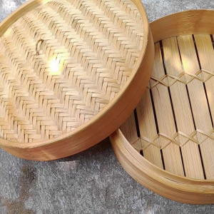 Klakat Bambu Dimsum Kukusan Bambu 25cm 1 wadah dan 1 tutup