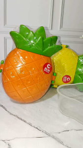 Tempat Makan Lunch Box Motif karakter Nanas lucu free sendok