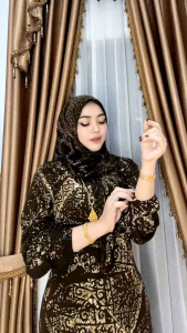 Gamis Katun Rayon Twill Motif Terbaru