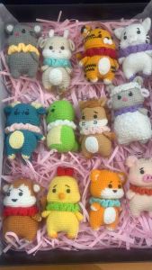 Móc khóa 12 con giáp bằng len handmade