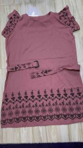 ELEGANT FLORAL DESIGN EYELET COTTON DRESS ACTUAL PHOTOS (SIZE: XXL TO 3XL)