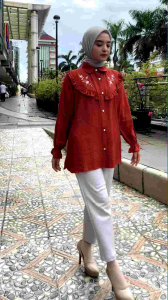 Blouse Wanita Motif Bunga Terbaru / Kemeja Bordir Atasan Wanita Kekinian