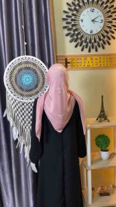 Hijab Segi Empat Paris Coquette Pita Ribbon Bordir