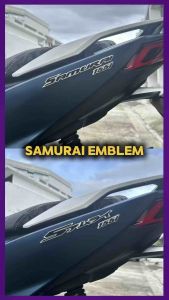 Samurai 155i Emblem – Japanese & English Style | Acrylic | 2pcs Set + Free Sticker | Plug & Play Upgrade