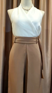 กางเกงแต่งปีกหน้า พร้อมสายคาดเอว