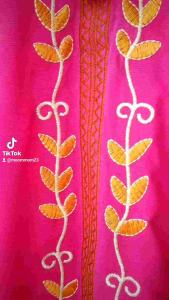[SG SELLER] IRIS Womens fashion Embroidered Blouse Tassel Tie Round Collar Bubble Sleeve Retro Casual Blouse