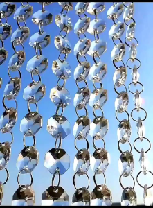 1.000pcs kristal Akrilik Octagon 1.6cm + Ring double loop