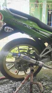 Knalpot NHK Original Ninja R RR SS Full Stainless Chamber Press Suara Lebih Garing