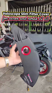 Air filter cover slim type w/ Veloscope Sticker for Aerox Nmax v2 v3
