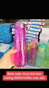 Bình nước thủy tinh kim cương 500ml nhiều màu sắc SHOP XIN GIAO MÀU NGẪU NHIÊN AH - gia dụng Nari