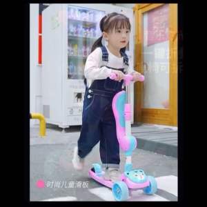 [SG] 3in1 Cartoon Scooter for Kids from 3-8yrs Height Adjustable LED Lights on Wheel Childrens Outdoor Sport Scooter