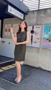 Jellydressing/nappy/เดรสระบายช่วงอก แขนกุด/A060 ( pre order 10-15Days)