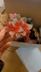 Aksesoris Pakaian Sepatu dan Tas Kristal Bunga Jahit Diamod Flower Sewing Elegant