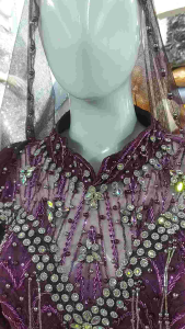 Sepasang Gaun Pengantin Slim Payet Rok Duyung dan Bespak Pengantin Pria