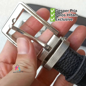 Ikat Pinggang Pria Sabuk Polos Gesper Kulit  Pria Hitam Exclusive | Office