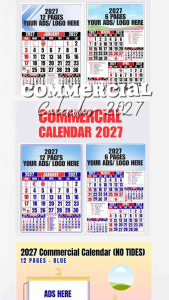 Commercial Calendar 2027 12 Pages A4/A3/LONG Customized Ads/Logo/Business Name High Quality Prints Perfect for Giveaways