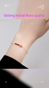 Gelang Kristal Rose Quartz Mix Carnelian 4mm 100% Kristal Asli (x921)