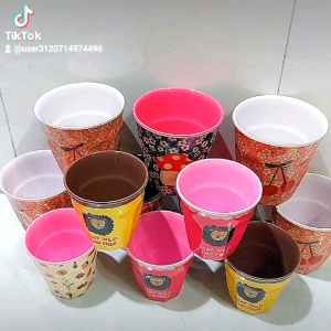 Ly nhựa Melamine 2 lớp có hoa văn