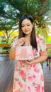 กระเป๋าผ้าไทยรุ่นมินิหน้าโบว์