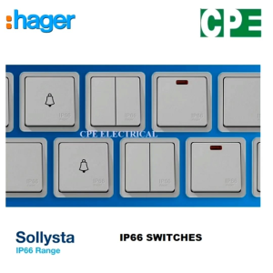 Hager Sollysta 10AX 2 Gang 2 Way Switch IP66