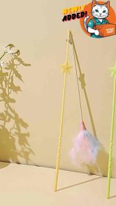 【READY STOCK 】Magical Cat Teaser Wand with Colorful Design and Bell Kucing Tongkat Ins Style Cat Teaser Rainbow Ribbon Cat Teaser 仙女棒式猫咪逗猫棒五彩缤纷设计搭配铃铛吸引猫咪木棍逗猫棒 彩虹缎带逗猫棒