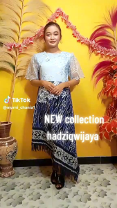 DRESS TENUN KOMBINASI BROKAT TERBARU