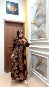 gamis batik set hijab
