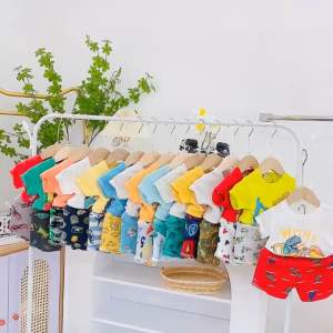 Bộ cotton bé trai in hoạ tiết