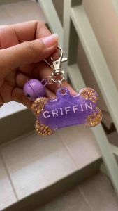 SASSCE Dog Tag for Big Dog NO COLLAR | Name only | Non fade | Durable | Resin material