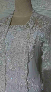 set keebaya manten kebaya kutubaru putih + rok payet