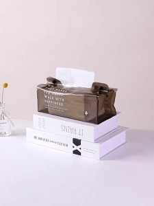 Kotak Tisu Bening / Tempat Penyimpanan Kosmetik Transparan Dengan Desain Unik Serbaguna