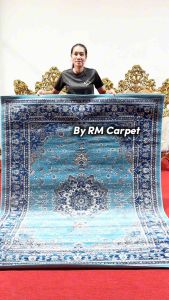 พรมวินเทจ“Aspen"แอสแพน(Modern Vintage Style) สีฟ้า