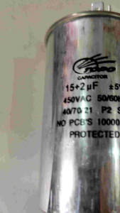 TOPO 15+2UF 450V Aluminum capacitor water pump