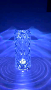 Lampu meja cristal warna warni remot control