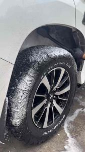 Detail Factory Pro Grip Fender Well Brush - Long handle angled head dense bristles ergonomic grip for car detailing.