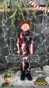 Loreng TNI Angkatan Darat KOPASSUS Anak / Paket lengkap 1 Set termurah Karnaval  / Seragam  Frofesi Anak Tentara