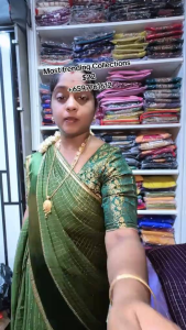 SG Ready Stock - Premium Quality Soft viscose saree in check pattern with satin border with self blouse