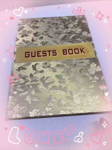Gold Hard Cover Guest Signature Book for Wedding Events Open Ceremony