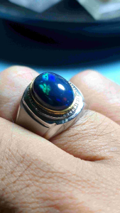 cincin kalimaya black opal elegan natural