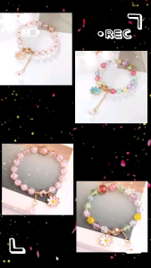 Gelang Wanita Aestetic Daisy Rumbai Bunga Krystal
