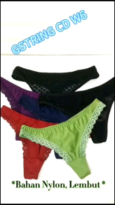 Celana dalam gstring CD W6 cewek elastis ukuran One size