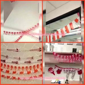 GARLAND MERAH PUTIH DIRGAHAYU HUT RI / SLINGER TARIK DEKORASI KEMERDEKAAN / GARLAN TARIK PVC & FOIL / BANNER 17 AGUSTUS / AKSESORIS KEMERDEKAAN HUT RI / SGT7863
