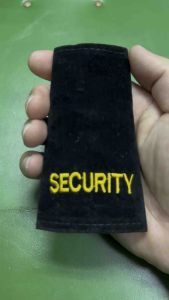 EPOLET/ PENGAWAL KESELAMATAN /TULISAN WARNA EMAS/SEPASANG/TULISAN SULAM